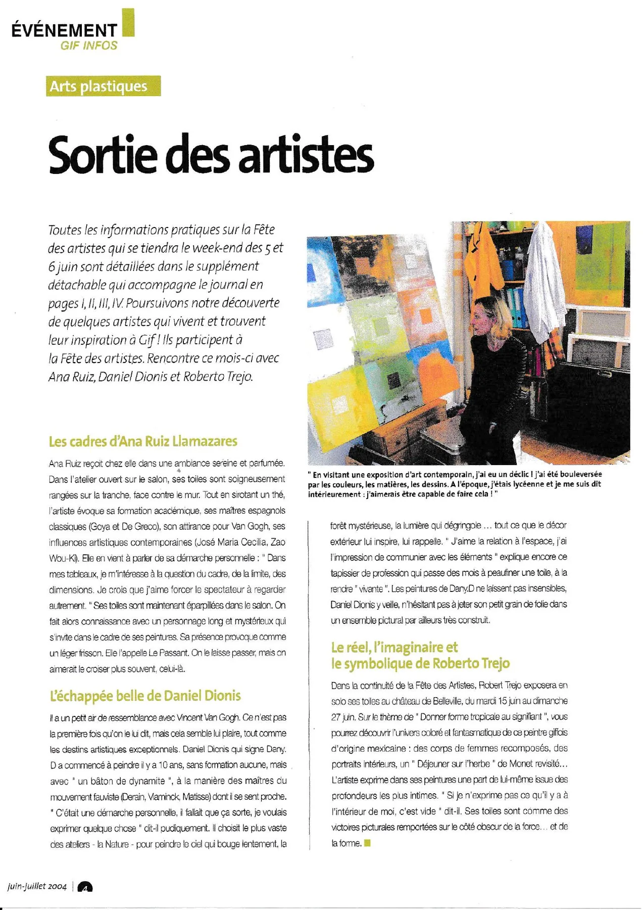 Article Gif Infos – Sortie des artistes : Les cadres d'Ana Ruiz Llamazares